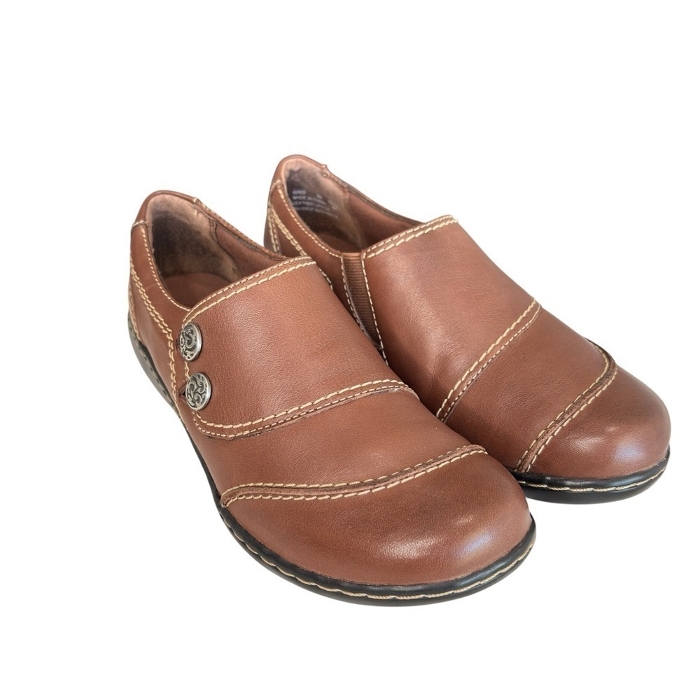 Clarks Bendables Brown Leather Ashland Alpine Slip On Womens Comfort Shoe Size 7 - Picture 11 of 12